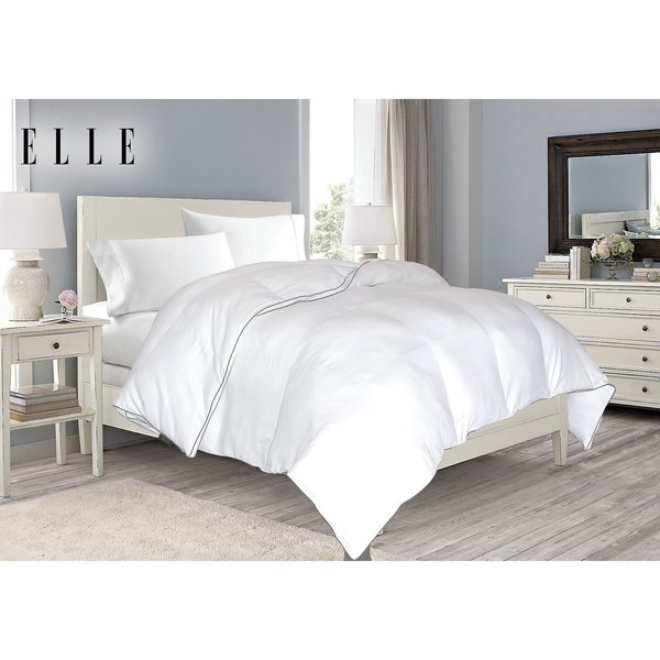 Elle 1200 TC Cotton-Rich Down Alternative Comforter, White, King EL120403